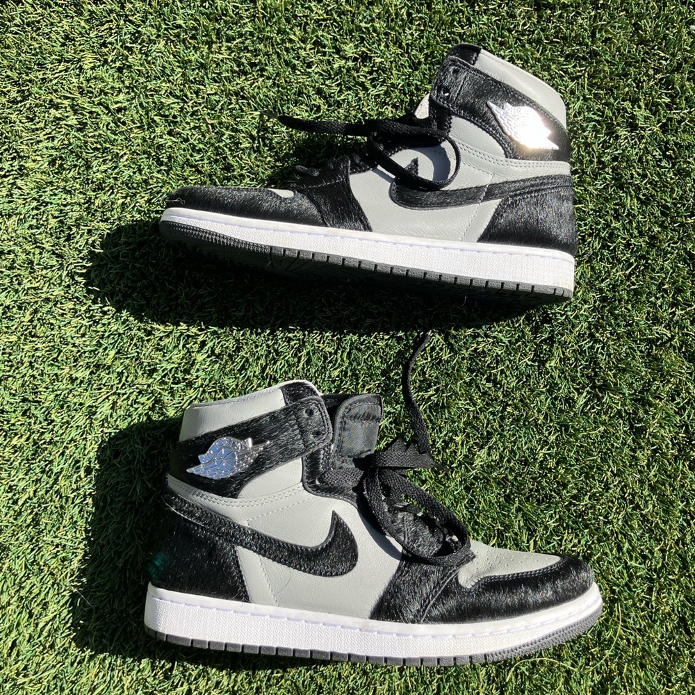 Ponyhair Jordan Black and Gray High-Top Sneakers